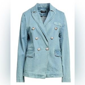 Venessa Scott Denim double breasted denim blazer